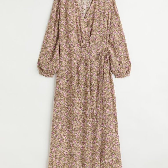 H&M Spring floral Wrap-front Dress xs - Picture 1 of 6
